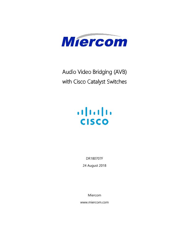 Tests Audio Video Bridging on Cisco Catalyst Switches Using